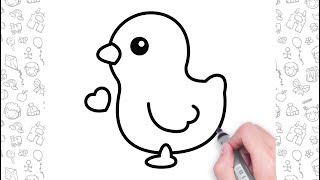 How to Draw a Cute Baby Chick Easy | Kids Drawing Step by Step