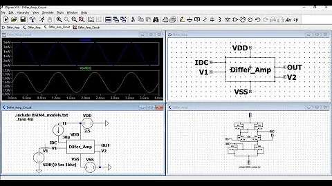 Transient analysis of an Differential Amplifier using LTspice tool and BSIM model
