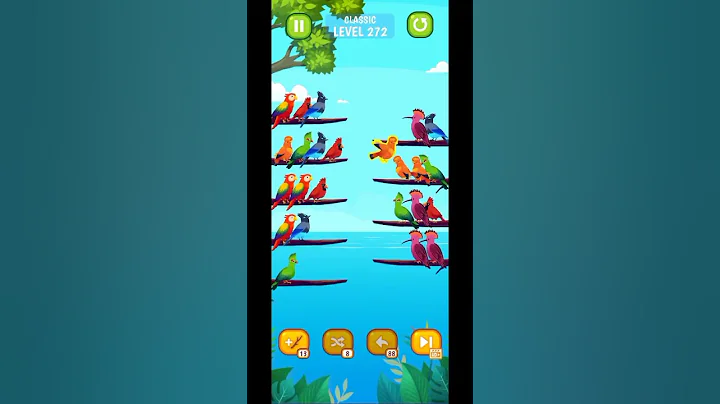 Bird sort color puzzle level 272 gameplay walkthrough solution Android gameplay #short #game