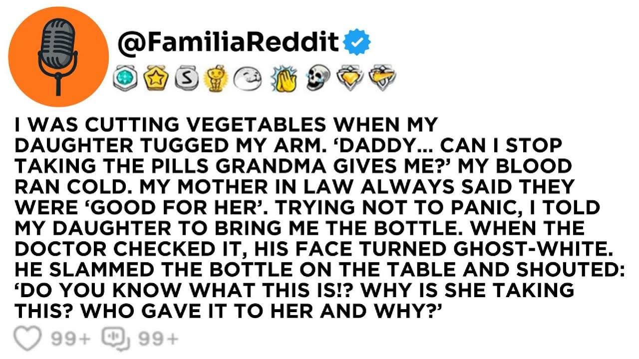 Meine fünfjährige Tochter zupfte an meinem Ärmel, während ich Gemüse schnitt, und flüsterte: „Papa, darf ich aufhören, die Pillen zu nehmen, die Oma mir gibt?“ Ich fand die Flasche in ihrem...