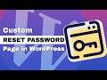 Custom WordPress Reset Password Page (Step-by-Step) | Replace Default wp-login.php