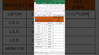 amount with GST #excelformula @developersguides