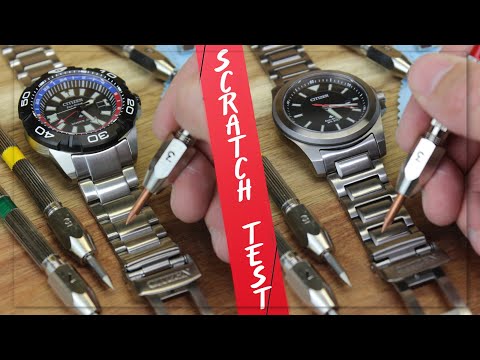 Scratch Test! - Citizen&rsquo;s Uncoated Stainless Steel (316L) VS Citizen&rsquo;s "Super Titanium" Coating