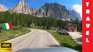 Driving in Italy 4: Falzarego Pass (From Cortina to Pieve) 4K 60fps