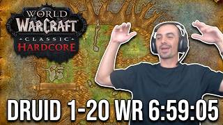 Druid speedrun 1-20 HARDCORE classic wow