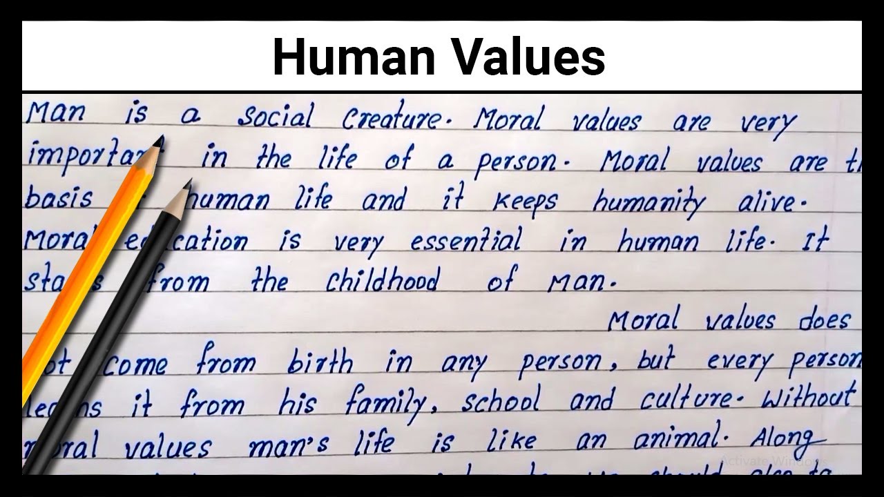 free essay on human values