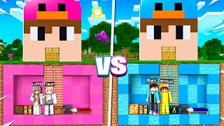 JONGENS vs. MEISJES GEHEIME BUNKER Bouw BATTLE In MINECRAFT!