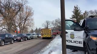 (Fire call) Minneapolis fire department engine 12 Minnesota Responding code 3 from at polar plunge.