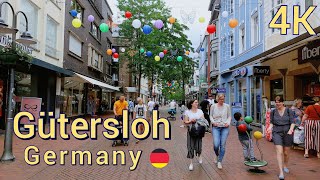 Gütersloh Germany, Walking tour in Gütersloh NRW  4k 60fps