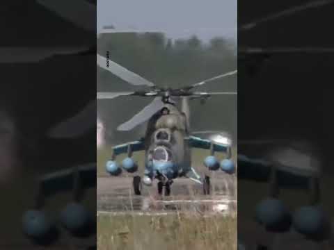 Визуально наглядный пример размеров ударного вертолёта Ми-35 и транспортника Ми-26