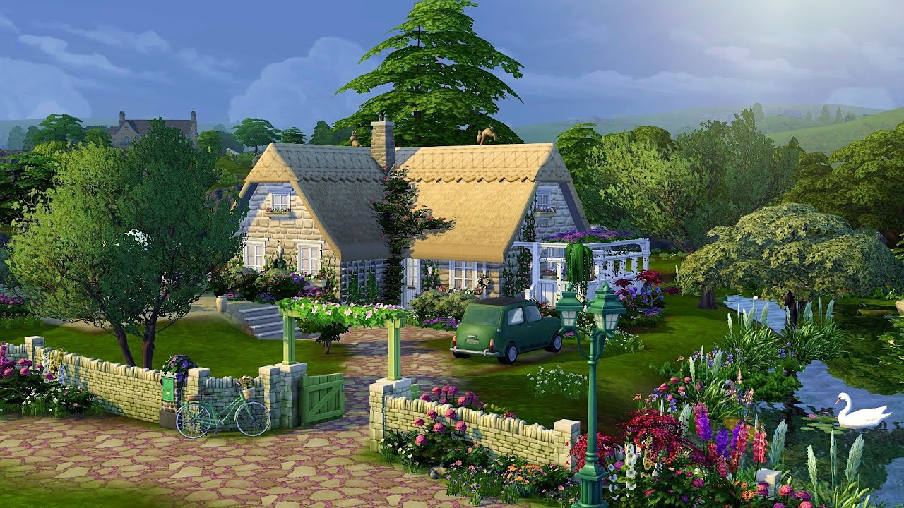 Flower Cottage • The Sims 4 • No CC | Speed Build - YouTube