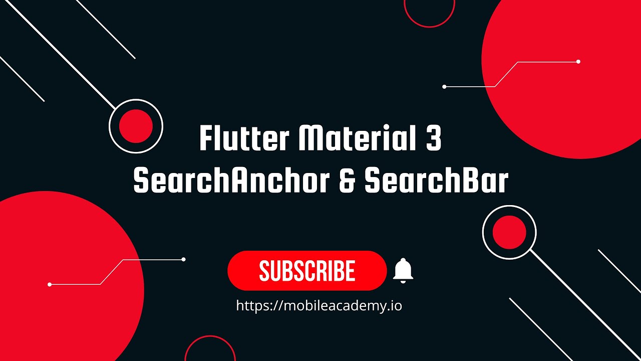 Flutter | Material 3 | SearchAnchor & SearchBar - YouTube