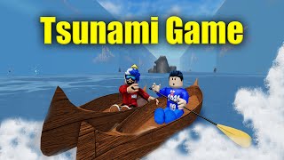 😲 DEV DALGALAR GELİYOR TEKNE İLE KAÇ HAYATTA KAL  !!! 😱 | ROBLOX TSUNAMİ GAME