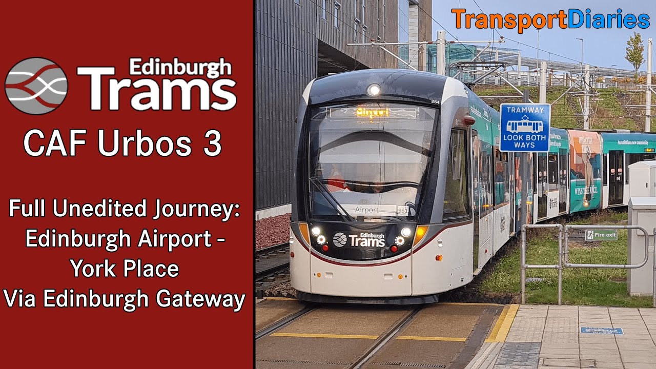 [CAF Urbos 3] Edinburgh Trams - Full Unedited Journey: Edinburgh Airport - York Place