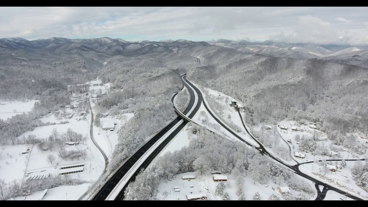 Old Fort Nc Amazing Aerial Footage Of Snow On The Mountains