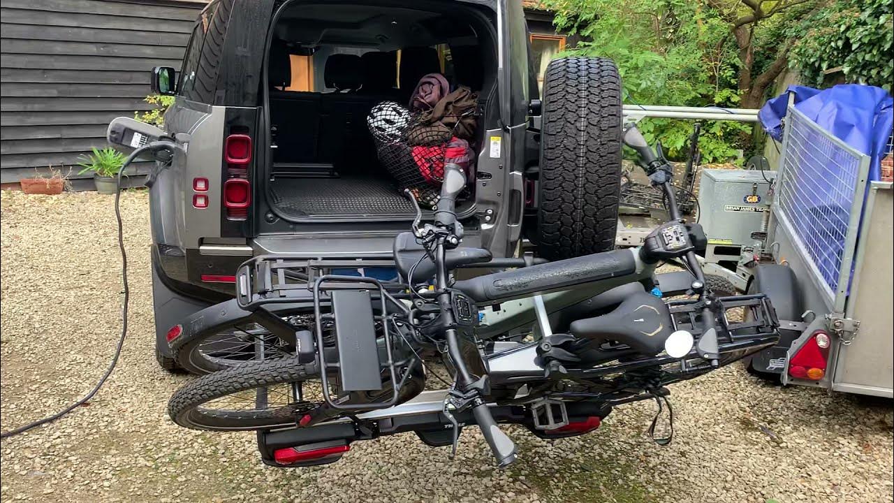 Land Rover Defender with Thule bike rack YouTube