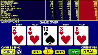 HIGH LIMIT WHITE HOT ACES VIDEO POKER!!! What Do I Win??? ☄️⚡️☄️⚡️ screenshot 1