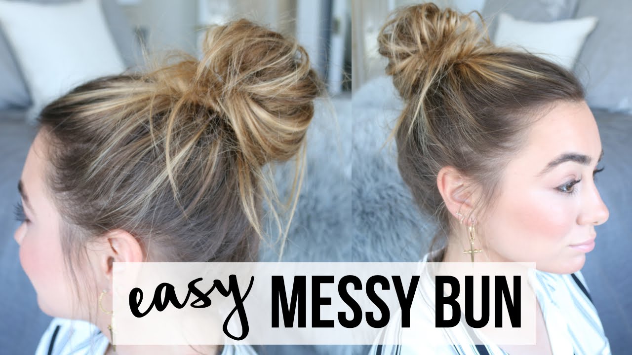 EASY MESSY BUN TUTORIAL FINE THIN HAIR FunnyDog TV EASY MESSY BUN TUTORIAL FINE THIN HAIR FunnyDog TV