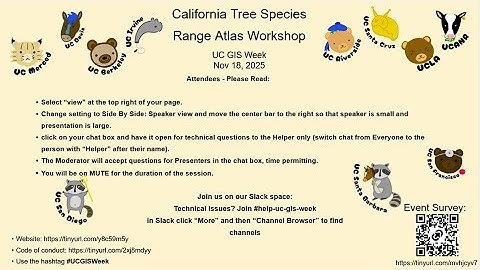 California Tree Species Range Atlas Workshop - UC GIS Week 2025 - Day 1