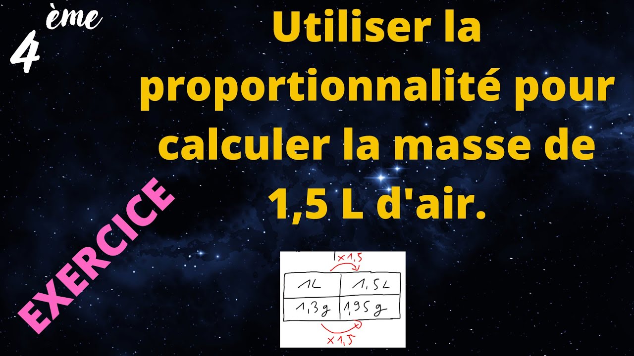 Calculer La Masse De 1 5 L D air En Utilisant La Proportionnalit 4 me Calculer la masse de 1 5 l d air en utilisant la proportionnalit 4 me