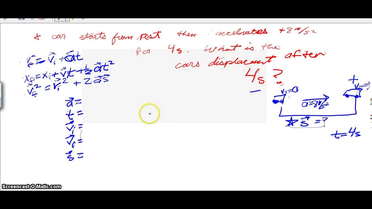 Solving problems with kinematic equations 1 - YouTube