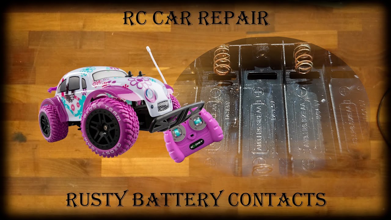Ferngesteuertes Auto Reparatur - Exost Pixie rostige Batteriekontakte