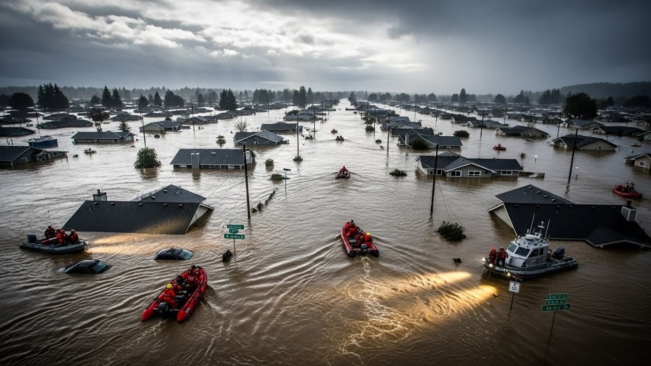 CHAOS in Washington! White River Levee Breach Floods Pacific — 200 ...