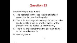 Forklift Theory Test Questions Bank 2