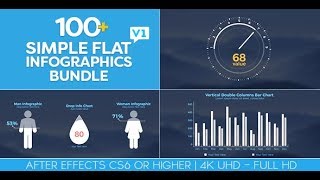 Simple Flat Infographics Bundle | After Effects Template | Video Displays