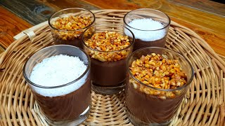 مهلبية بالشوكولاته كريمية وتذوب في الفم creamy and sweet chocolate pudding