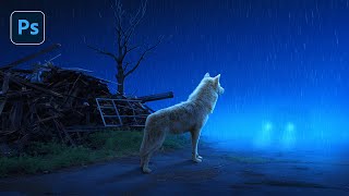 Photoshop for Beginners - Night Wolf Photo Manipulation Tutorial screenshot 3
