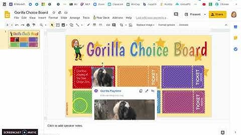 Create Choice Board in Slides for use in Seesaw