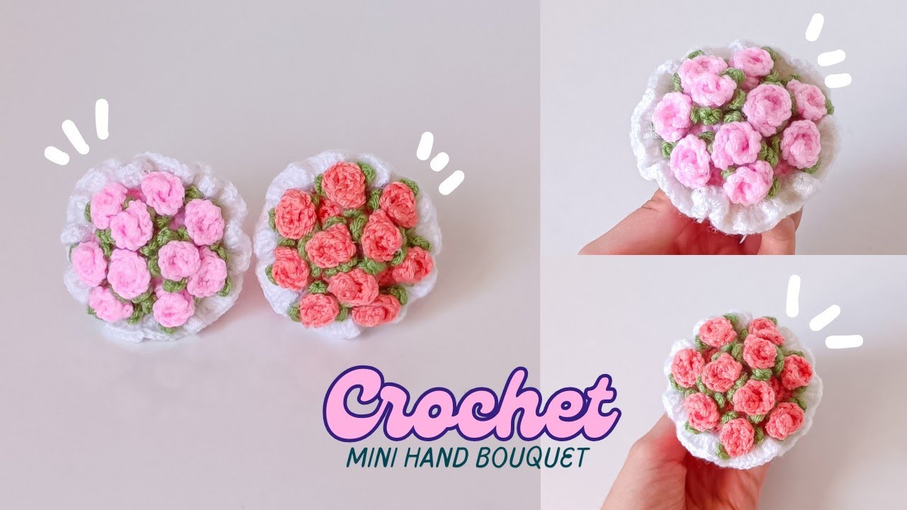 How to Crochet a Mini Hand Bouquet | Adorable DIY Flower Arrangement ...