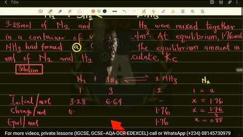 CHEMICAL EQUILIBRIUM (EQUILIBRIUM QUANTITIES) OCR ALEVEL