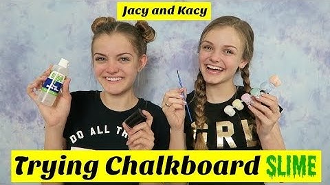 Trying Chalkboard Slime ~ Jacy and Kacy