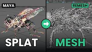 Gaussian Splat to Clean Mesh in Maya: Gaussian Remesh   Quad Remesh with Point Cloud Snap Pro