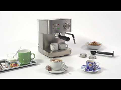 Кавоварка еспресо ріжкова ProfiCook PC-ES 1109 (1050 Вт, 15 барів, 1.5 л, капучинатор, Німеччина), видео 1