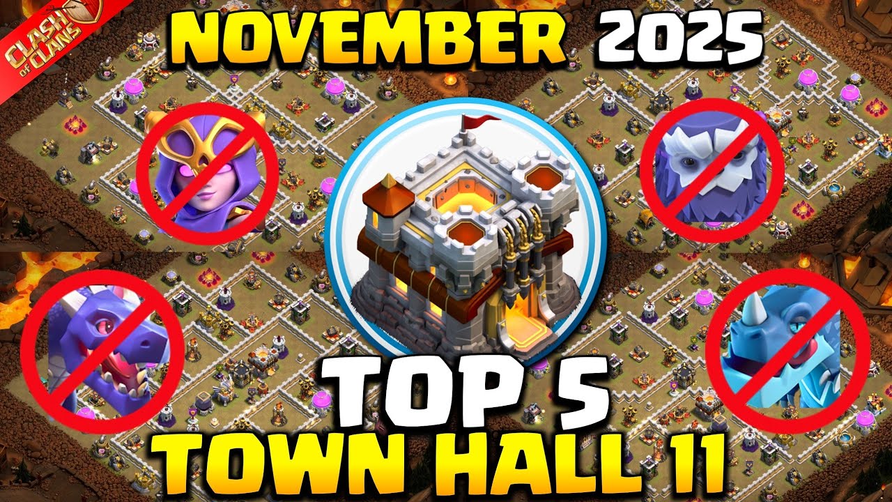 ТОП-5! НОВЫЙ ЛУЧШИЙ ПЛАНИРОВКА БАЗЫ TH11 + ССЫЛКА НА КОПИЮ 2025 | Ратуша 11 (TH11) Военная база |...