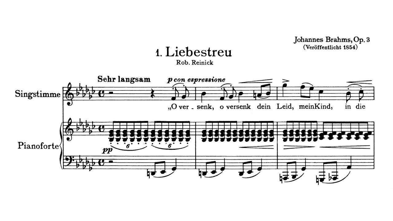 Liebestreu - J. Brahms (piano / KARAOKE, Accompaniment, Mr, 반주)