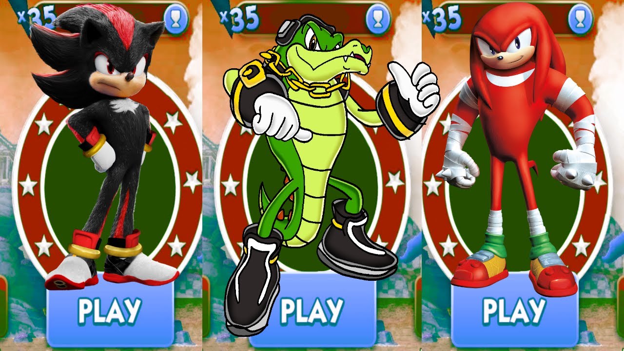 Sonic Boom - Vector vs Knuckles vs Shadow All Characters Unlocked GamePlay