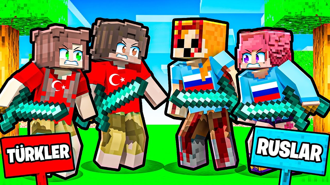 Minecraft TÜRKİYE VS RUSYA YARIŞIYOR 🇹🇷 ⚔️