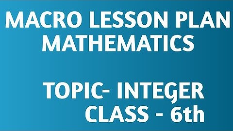 B.Ed lesson plan/ Integers/Mathematics
