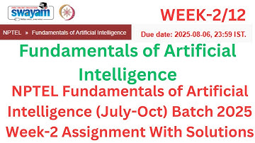 NPTEL Fundamentals of Artificial Intelligence (July-Oct) Batch 2025 Week-2 Assignment With Solutions