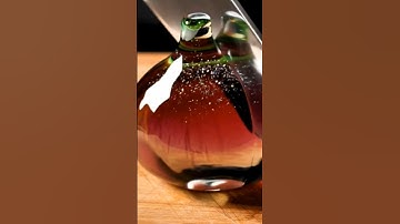 hyper-realistic close-up shot of a surreal fruit being sliced on a
