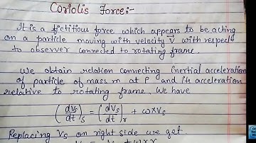What is Coriolis force,its derivation and Its applications | BSC and MSC PHYSICS |
