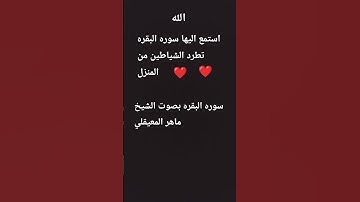 سوره البقره بصوت الشيخ ماهر المعيقلي #تلاوة_خاشعة #اكسبلور #المصحف #قرآن #دويتو