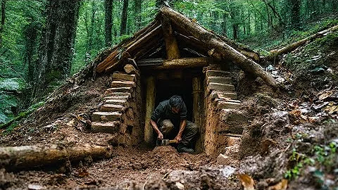How I Built a Warm Shelter to Survive Wild Boar Attacks | Extreme Survival in the Wild