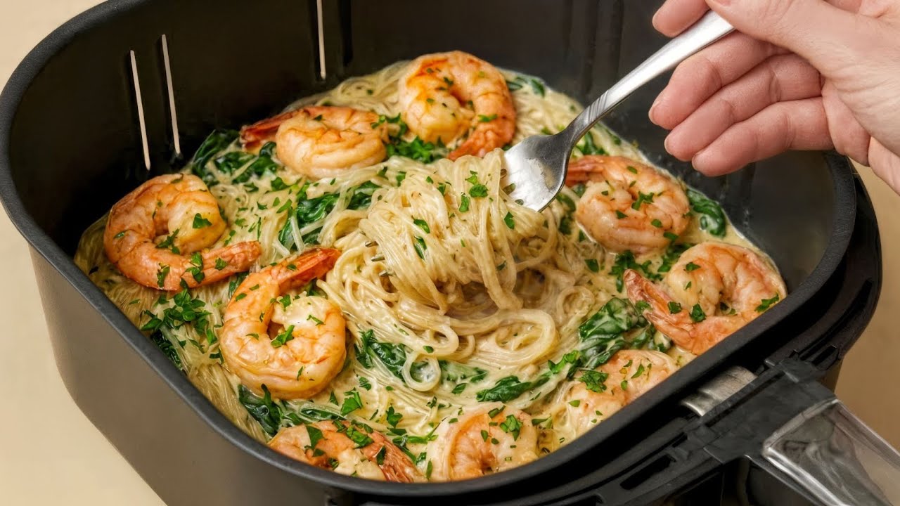 Этот рецепт креветок с лапшой готовится быстро и легко! Ваша семья попросит добавки!