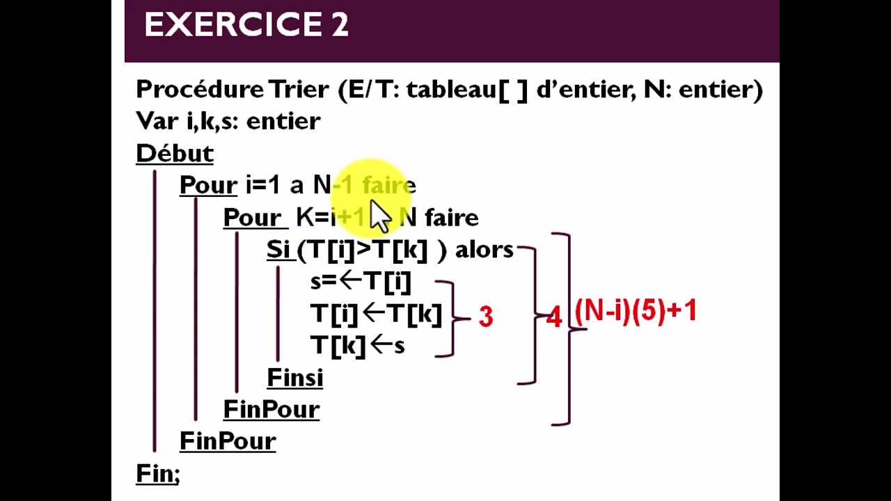 #3: Complexité : 3 exercices corrigés