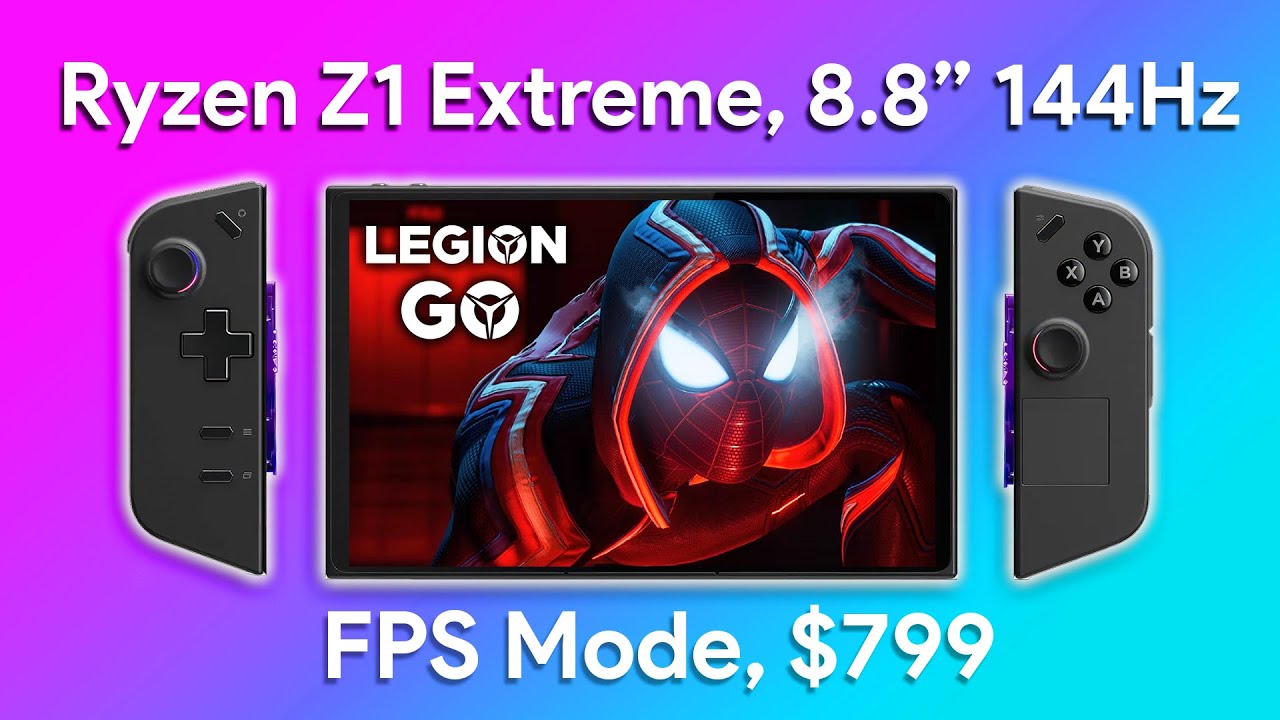 Lenovo Legion Go 8.8 144Hz WQXGA Handheld Touchscreen Gaming PC AMD Ryzen  Z1 Extreme 16GB RAM 512GB SSD Shadow Black, 8APU1